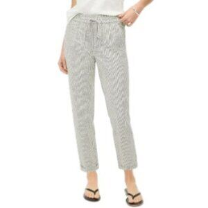 J.Crew Petite striped linen-cotton blend drawstring pant size 2P
